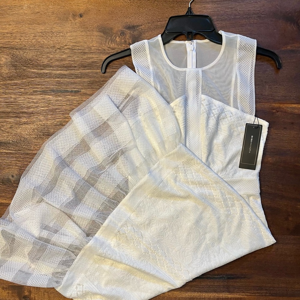 BCBG Optic White Long Dress Sz XS